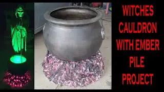 WITCHES CAULDRON WITH GLOWING EMBER PILE PROJECT
