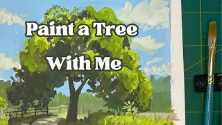 Урок рисования деревьев гуашью 🌿 Большие формы и тени (для начинающих!) Рисуйте дерево вместе со ...