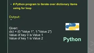 # Python program to iterate over dictionary items using for loop