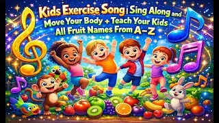 🎵 Kids Exercise Song Sing Along and Move Your Body + Teach Your Kids All Fruit Names From A&ndash;Z