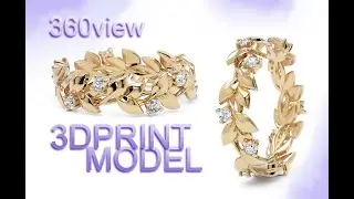 0541 Leaf Eternity Band 3Dmodel Own design bands MPLATINUM #rhino3d #gemvisionmatrix #vray