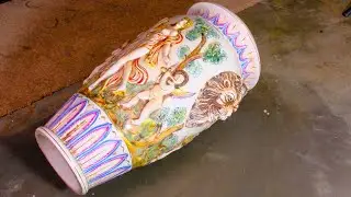 Massive Ceramic Vase Slow Motion Destruction
