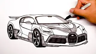How to draw a car - Bugatti Divo - Step by step #1