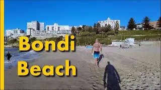 Sydney walking tour - Bondi Beach. [4K]