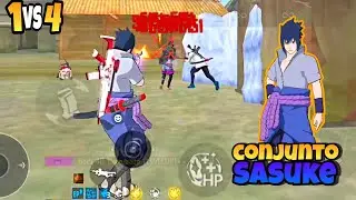 NOVO CONJUNTO SASUKE SOLO VS SQUAD NA LIGA MESTRE! FREE FIRE MOBILE POCOX6 PRO