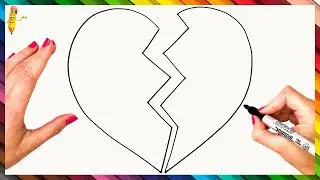 How To Draw A Broken Heart Step By Step 💔 Broken Heart Drawing Easy