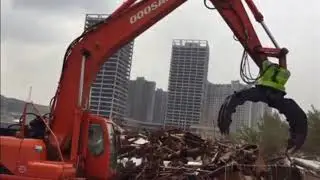 excavator spare parts mechanical grab, excavator tine grapple, log grapple