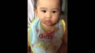 Super Happy Baby Aianah eating watermelon part 1