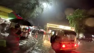 Street walk in Night Rain Walk Navi Mumbai 4K | Bombay Walker