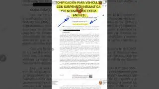 BONIFICACI&Oacute;N PARA VEH&Iacute;CULOS CON SUSPENSI&Oacute;N NEUM&Aacute;TICA Y/O NEUM&Aacute;TICOS