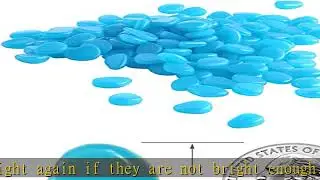 GLOCARNIVAL Glow Pebbles, 480 pcs Blue Glowing Rocks for Outdoor Decor, Garden Lawn Yard, Aquarium,