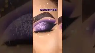 purple Glitter soft makeup Tutorial 💟#purpleglitter #softmakeup #purplelipstick #purplenails #nails