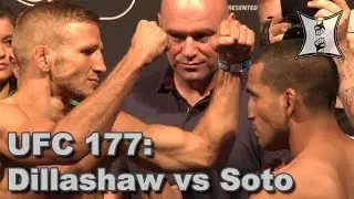 UFC 177: TJ Dillashaw vs Joe Soto Weigh-in + Staredown (HD / Complete + Unedited)
