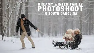 Dreamy Winter Family Photoshoot behind the scenes. Canon R5 + Canon RF 85mm 1.2 