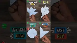 4 Best homemade origami Paper flying toys , How to make paper Jet , boomerang plane , #shorts #craft