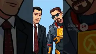 Sitcom Cartoon with Gordon Freeman and Adam (sora 2)#sora2 #halflife2 #gordonfreeman #male07