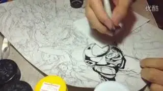 Yusuke Murata - Live Drawing # 58 Inking an Illustration