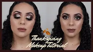 GLAM THANKSGIVING MAKEUP TUTORIAL! | Glitter Half Cut Crease | Paola Franco