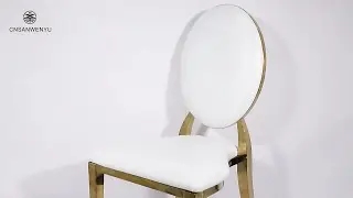 Durable Gold Banquet Chairs | Round Back Stainless Steel Wedding & Event Seating