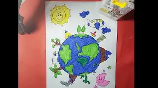 World globe color painting