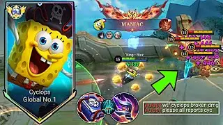 MANIAC!! CYCLOPS SPONGEBOB JUNGLE BEST DESTROYER BUILD EMBLEM!! (Must Try Build Auto Broken!) - MLBB