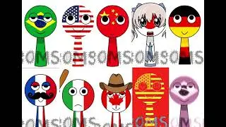 Sprunki mix @bombomsprunki's ocs canada, usa, china, and germany (all in description)