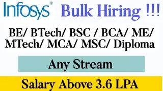 Infosys Bulk Recruitment 2021| Any Graduate, Post Graduate, Diploma| Any Stream | Infosys Hiring