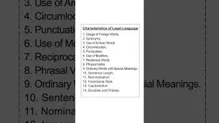 Characteristics of Legal Language
