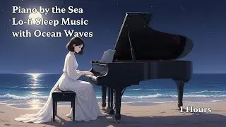 Piano by the Sea 🌙 Lo-fi Sleep Music with Ocean Waves (1 Hour)