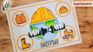 National safety day drawing ideas | Safety Day Poster Drawings |Easy Poster Drawings for Competition