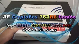UNBOXING | Tuner AB CryptoBox 752HD COMBO, DVB-S2, DVB-T2/C H265 HEVC - Quick test, review.