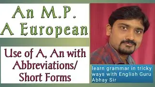 #useofaan  Use of articles । Use of a, an with abbreviations/short forms