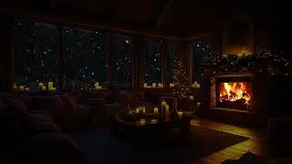 Quiet Winter Cabin Evening with Gentle Snowfall and Warm Fire Sounds for Deep Rest and Relaxation