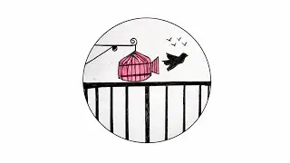 Circle drawing &ndash; Freedom art &ndash; Bird escape drawing &ndash; easy drawing 😊⭕️🔴