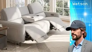 AlivingHome AeroStretch - 3-местный диван-реклайнер Power Zero Wall Hugger с откидным столиком-по...