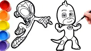 🔴🔴Drawings of the Marvel's Spidey and His Amazing Friends - SPIN Vs Catboy -pj masks