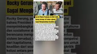 Soroti Pidato Prabowo di SPIEF 2025, Rocky Gerung: 10 Tahun Jokowi Gagal Menghasilkan Keadilan