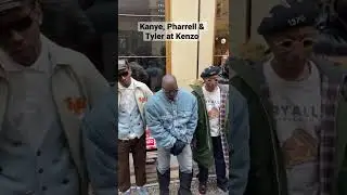 #kanyewest #pharrellwilliams #tylerthecreator arrive at Nigo&rsquo;s #kenzo show at #parisfashionweek