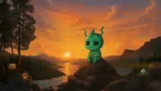 Lofi Mountain Sunset Animation &ndash; Relaxing Character Loop for Streams & Aesthetic Videos
