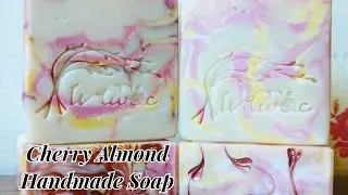Cherry Almond - Handmade Cold Process Soap - Zig Zag Hanger Swirl -  Soap Challenge Club