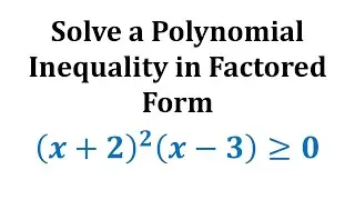 Ex 2:  Solve a Polynomial Inequality in Factored Form