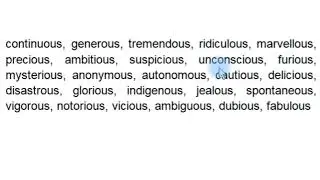 -ous endings pronounced like /-əs/ schwa