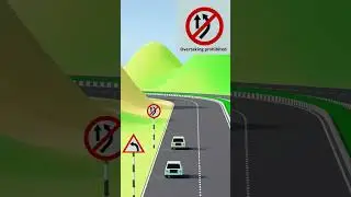 Traffic Signs In India |Overtaking Prohibited Sign | 3D Animation | Mana 3D | #shorts