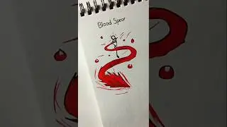 How to draw stickman with (blood spear & power splash) #drawing