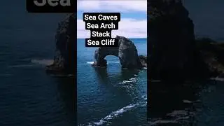 Waves At Work || Arch Turns Into Stack || #shorts #youtubeshorts #ytshorts #seacaves #stack #cliff