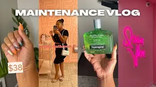 Maintenance VLOG: I Tried Beauty Secret Acrylic nail Kit + Natural Hair Wig Prep + Wax Appointment