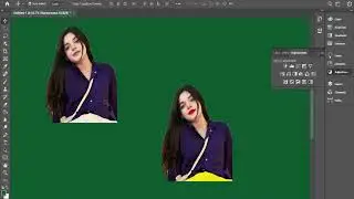 Transform colour of jeans and lipstick in one image into two images.