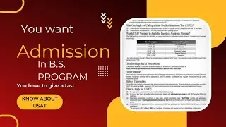 Higher Education Undergraduate studies Admission Test.|USAT
