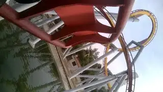 Silver Bullet POV California's Tallest Inverted Coaster, Knotts Berry Farm Theme Park
