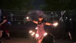 Fire show at zombie walk Lodi
